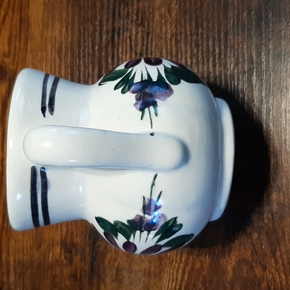 Vintage Mexico hand printed Purple Floral Ceramic Mug - Picture 3 of 9